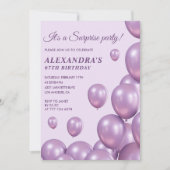 Invitations Surprise 67e anniversaire Ballons viol (Devant)