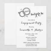 Invitations Surprise à la Fête de Fiançailles (Devant / Derrière)