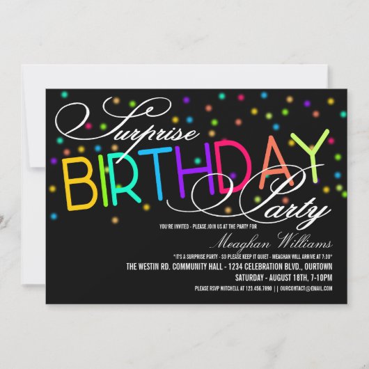 Invitations Surprise Anniversaire (Devant)