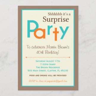 Invitations Surprise Anniversaire - Hommes Adultes
