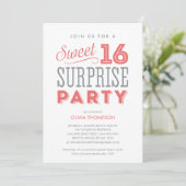 Invitations surprise du Sweet sixteen blanc (Debout devant)