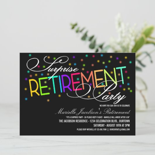 Invitations Surprise Retraite Party (Debout devant)