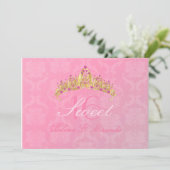 Invitations Sweet 16/ tiara/ Damask rose (Debout devant)