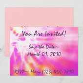 Invitations teintes par cravate rose spéciale (Devant / Derrière)