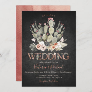 Invitations Terracota et Cactus Mariage Fiesta
