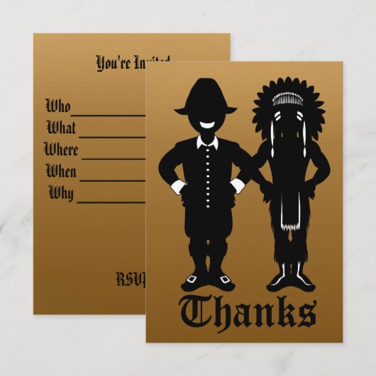 Invitations Thanksgiving Invitation de parti perso (Devant / Derrière)