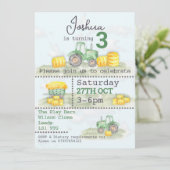 Invitations thématiques de tracteur vert personnal (Debout devant)