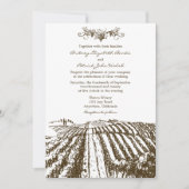 Invitations toscanes Brown de mariage de vignoble (Devant)
