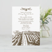 Invitations toscanes Brown de mariage de vignoble (Debout devant)