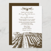 Invitations toscanes Brown de mariage de vignoble (Devant / Derrière)