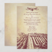 Invitations toscanes de mariage de vignoble (Devant / Derrière)