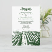 Invitations toscanes vertes de mariage de vignoble (Debout devant)