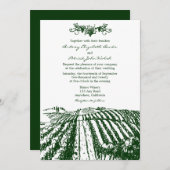 Invitations toscanes vertes de mariage de vignoble (Devant / Derrière)