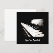 Invitations Touches de Piano (Devant / Derrière)