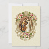 Invitations traditionnelles de mariage floral cath (Devant)