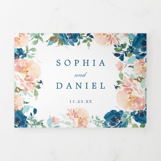 Invitations Tri-Fold Mariage de la Marine (Page de couverture)