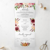Invitations triplées du Mariage Bliss Automne RSVP (Intérieur)