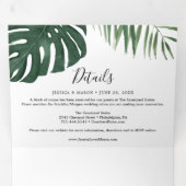 Invitations Tropical Monstera Mariage Tri-Fold (Intérieur en premier)
