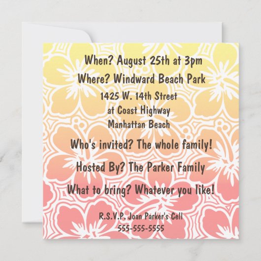Invitations tropicales de Kono Hibiscus (Dos)