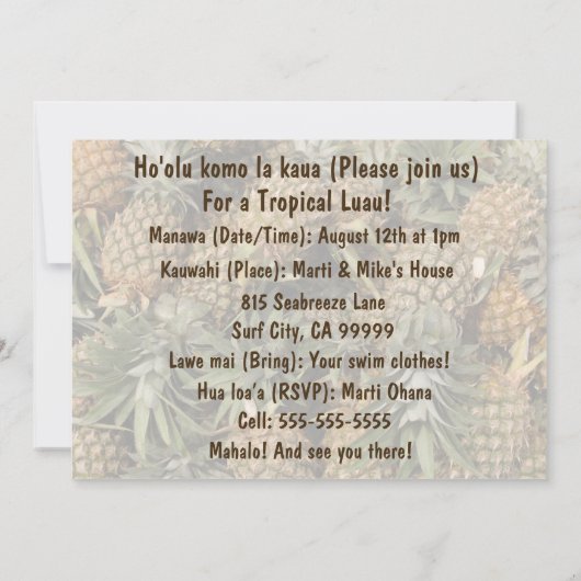 Invitations tropicales de Luau (Dos)