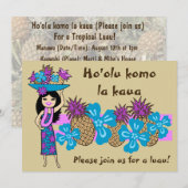Invitations tropicales de Luau (Devant / Derrière)