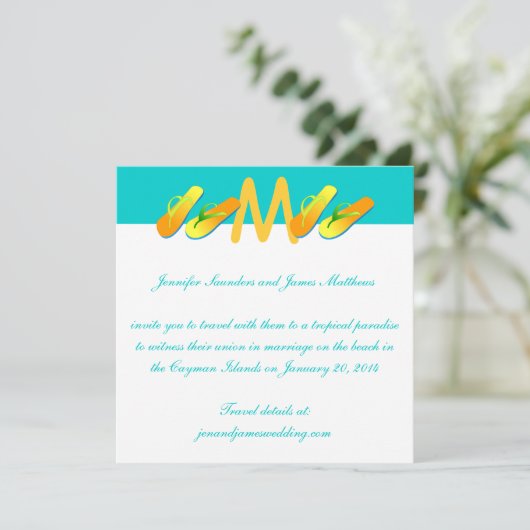 Invitations tropicales de mariage de bascules (Debout devant)