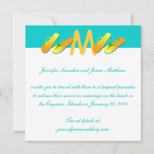 Invitations tropicales de mariage de bascules
