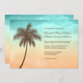 Invitations tropicales de mariage de palmier de (Devant / Derrière)