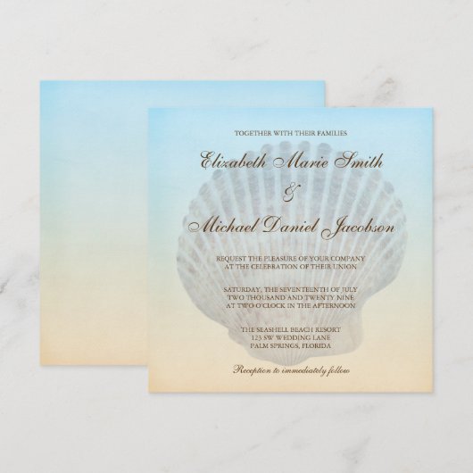 Invitations tropicales de mariage de plage de (Devant / Derrière)