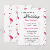 Invitations tropicales roses de fête (Devant / Derrière)