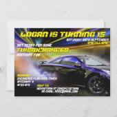 Invitations Turbochargé Street Racing Party (Devant)