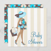 Invitations Turquoise Blue Baby Shower Invitations (Devant / Derrière)