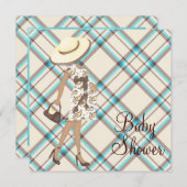 Invitations Turquoise Blue Baby Shower Invitations (Devant / Derrière)