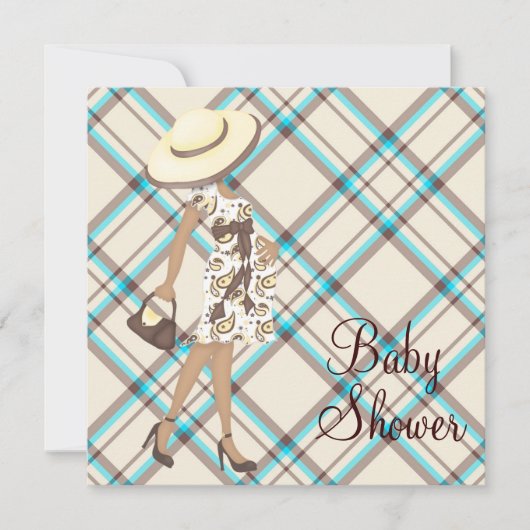 Invitations Turquoise Blue Baby Shower Invitations (Devant)