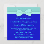 Invitations turquoise Blue Masquerade Party (Dos)