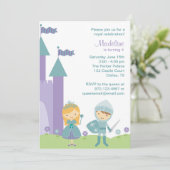 Invitations turquoise et violette de princesses et (Debout devant)