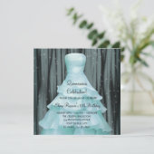 Invitations Turquoise noir Quinceanera (Debout devant)