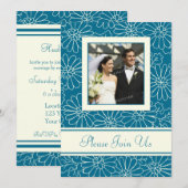 Invitations Turquoise Photo Mariage Vow Renewal (Devant / Derrière)