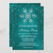 Invitations Turquoises à la fête de Noël (Devant / Derrière)