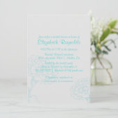 Invitations Turquoises de douche nuptiale (Debout devant)