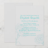 Invitations Turquoises de douche nuptiale (Devant / Derrière)