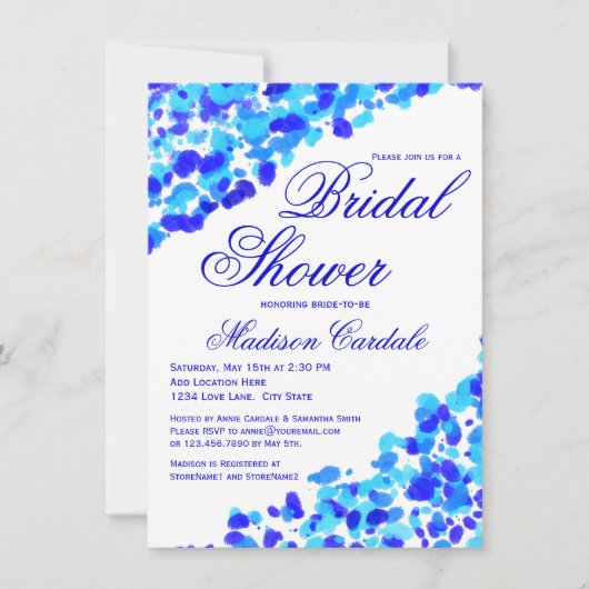 Invitations turquoises de Fête de la mariée de (Devant)