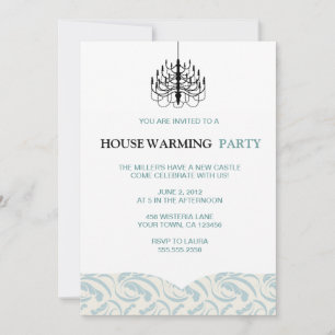 Invitations Turquoises de foune et de lustre pour 
