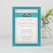 Invitations turquoises de mariage (Debout devant)