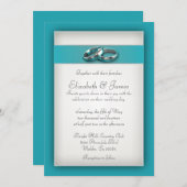 Invitations turquoises de mariage (Devant / Derrière)