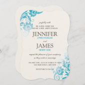 Invitations Turquoises de mariage Classy Ombre (Devant / Derrière)