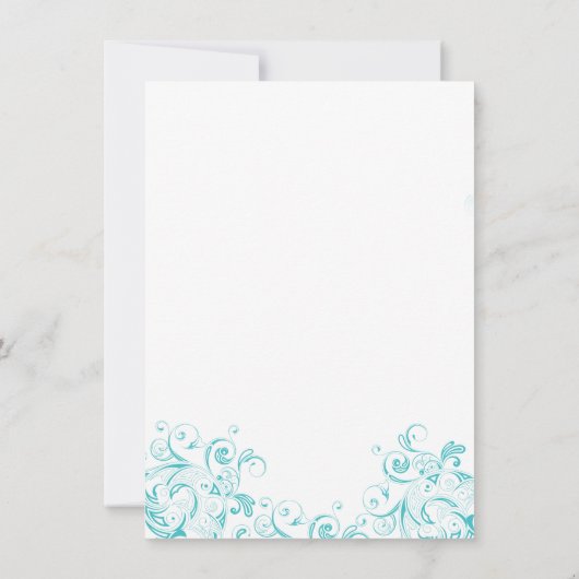 Invitations turquoises de mariage de Flourish (Dos)
