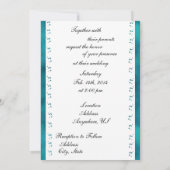 Invitations Turquoises de mariage de mariée et de (Dos)