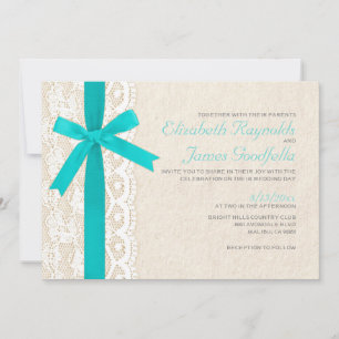 Invitations Turquoises de mariage de race et de de