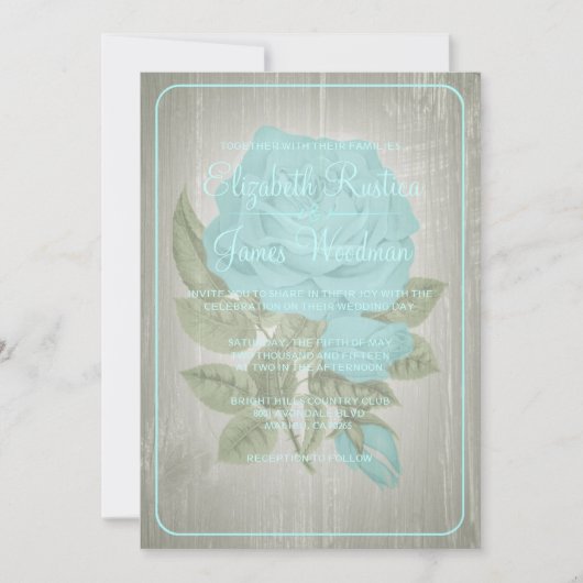 Invitations Turquoises de mariage floral (Devant)